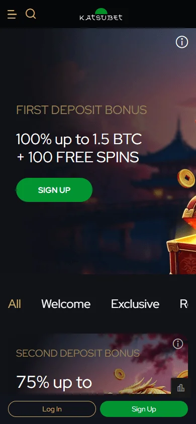 Katsubet Casino mobile promotions area with bonus offers
